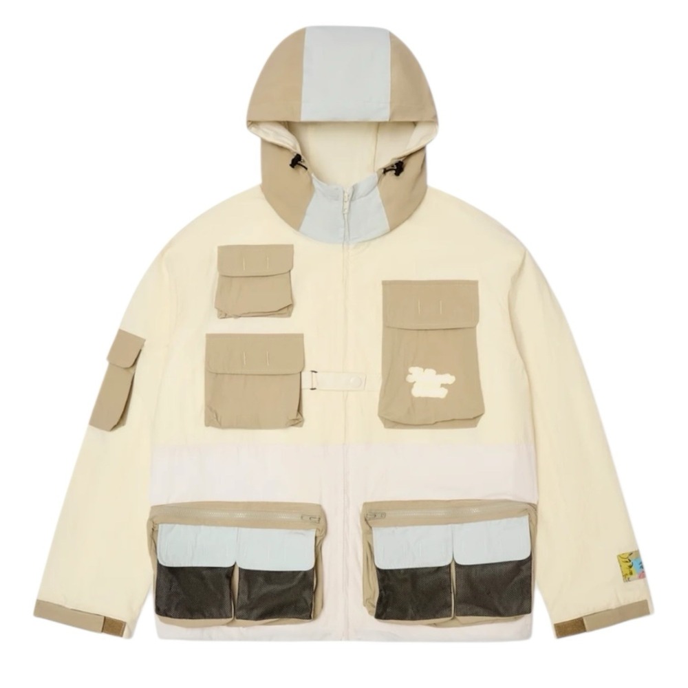 KidSuper Studios 10 Pocket Tech Jacket‎ Cream NWT Sz XL